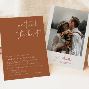 Invitación Recepción de Elopement de CORIANDER Bohemian Rust