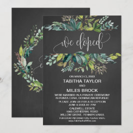 Invitación Recepción de Elopement de Follaje en Pizarra