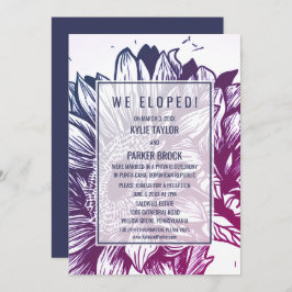 Invitación Recepción de Elopement de Girasoles Ombre Azules y