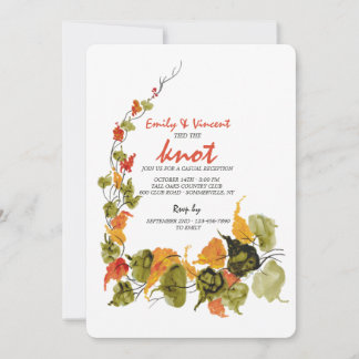 Invitación Recepción de Elopement de Hojas Abstractas en Acua