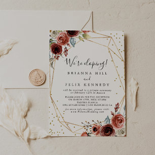 Invitación Recepción de Elopement Elopement de Purpurina de o