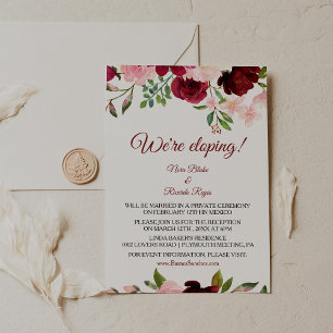 Invitación Recepción de Elopement Floral Elegante de Primaver