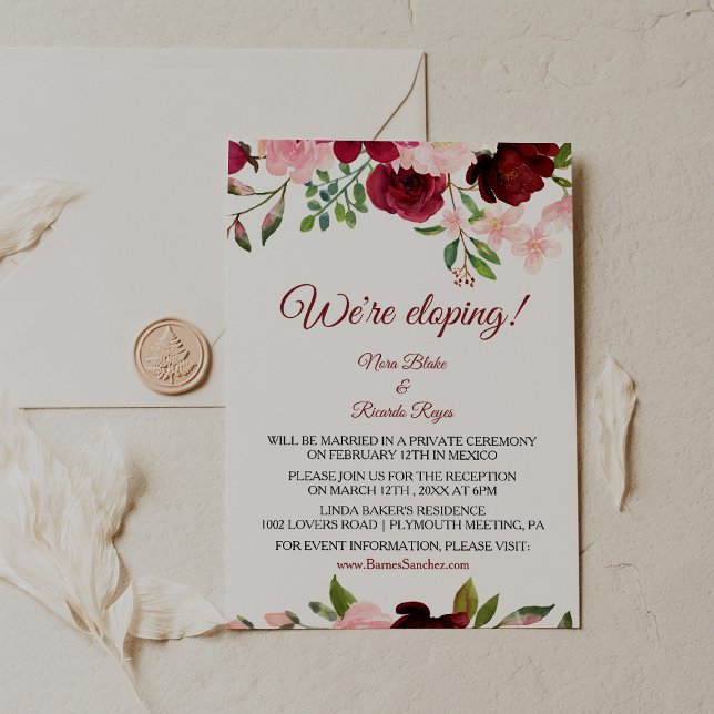 Invitación Recepción de Elopement Floral Elegante de Primaver (Subido por el creador)