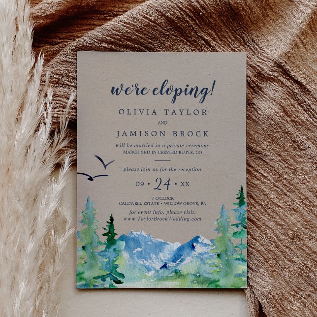 Invitación Recepción de Elopement Kraft Rocky Mountain (Subido por el creador)