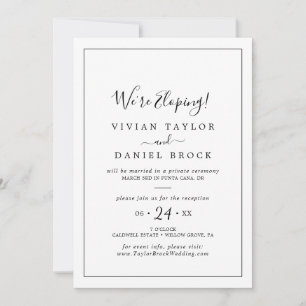 Invitación Recepción de Elopement minimalista