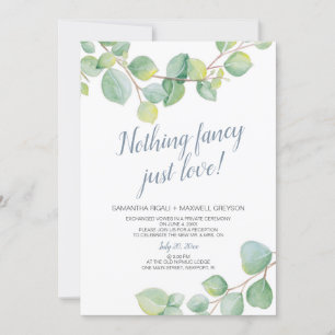 Invitación Recepción de Elopement Nada Lujoso Solo Amor