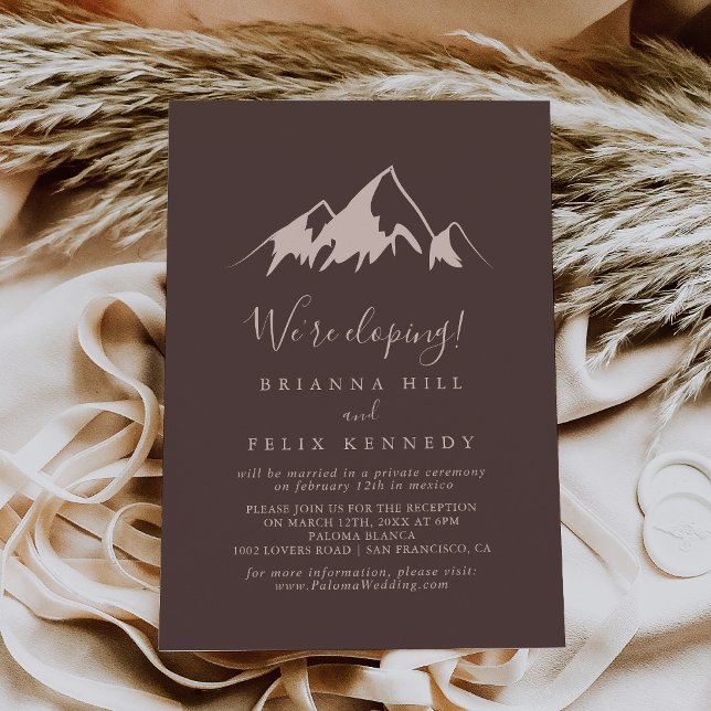Invitación Recepción de Elopement para el País de las Montaña (Subido por el creador)