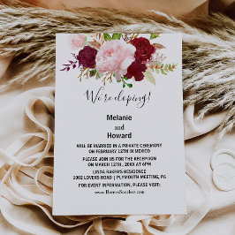 Invitación Recepción de Elopement Rojo Tropical y Romántico