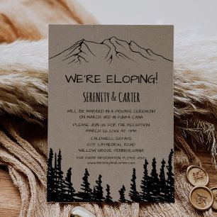 Invitación Recepción de Elopement Rústico Boscoso de Montaña