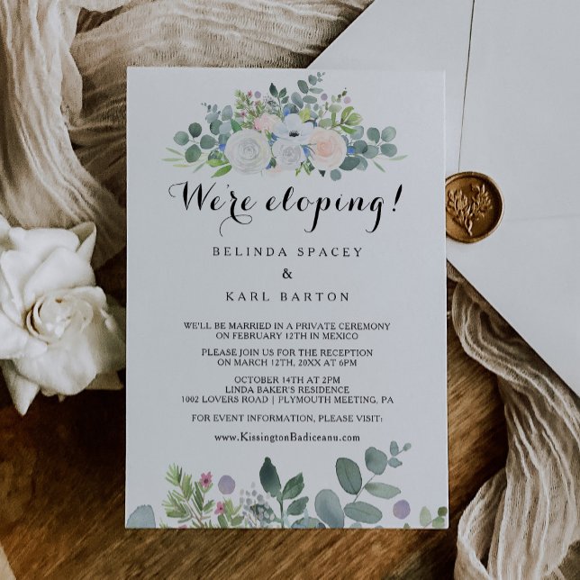 Invitación Recepción de Elopement Tropical Eucalyptus Greener (Subido por el creador)