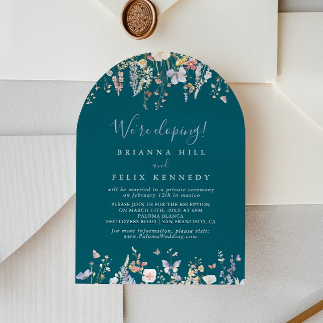 Invitación Recepción de Elopement Verde Multicolor (Subido por el creador)