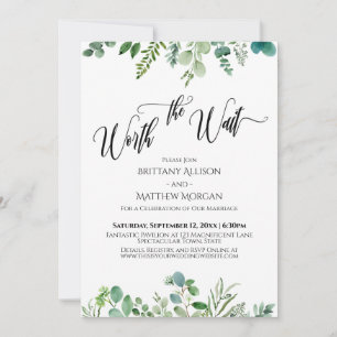 Invitación Recepción de eucalipto verde digna de la espera
