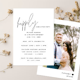 Invitación Recepción de fiesta de bodas Felices para siempre