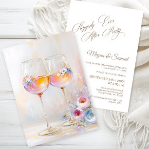 Invitación Recepción de fiesta de copa de vino feliz para sie