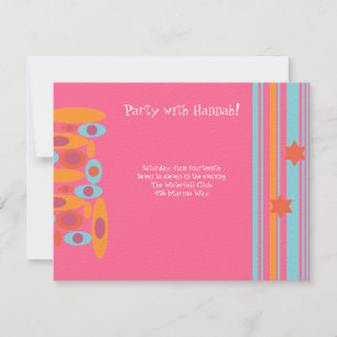 Invitación Recepción de Fiesta Hip Bat Mitzvah Rosado Calient