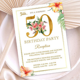 Invitación Recepción de fiesta tropical hawaiana de cumpleaño