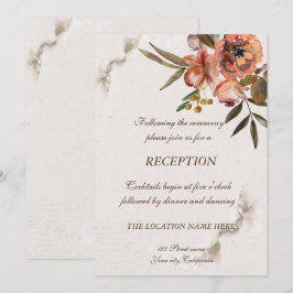 Invitación Recepción de flores de otoño en acuarela