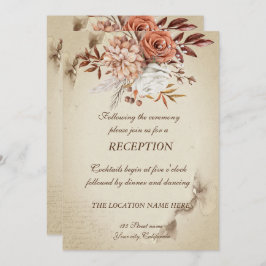 Invitación Recepción de flores de otoño en acuarela chic