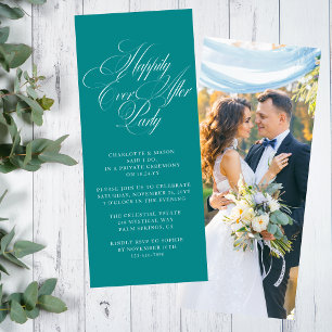 Invitación Recepción de fotos de Teal Happily Ever After