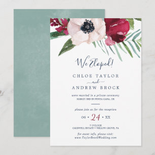 Invitación Recepción de fuga a la boda con brisa tropical