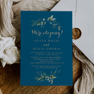 Invitación Recepción de fuga de novios con vegetación de salv