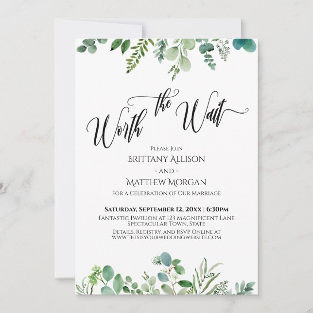 Invitación Recepción de Greenaria de Eucalipto Vale la Pena E (Anverso)