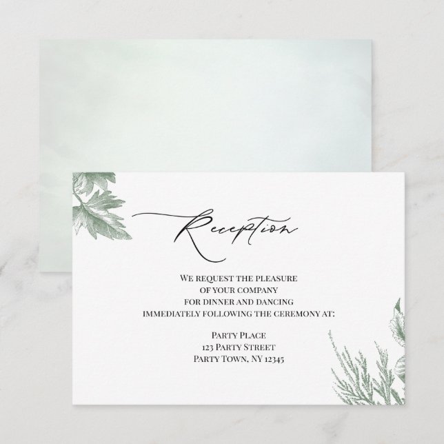 Invitación Recepción de hojas botánicas de vegetación (Anverso / Reverso)