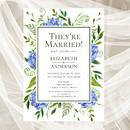 Invitación Recepción de Hydrangeas Azules