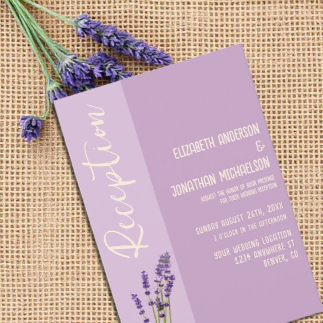 Invitación Recepción de la boda de amor de Lavender (Subido por el creador)