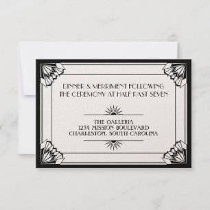 Invitación Recepción de la boda de la época del arte negro