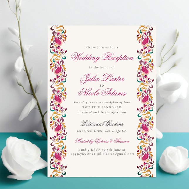 Invitación Recepción de la Boda Floral de Pearl Swan (Subido por el creador)