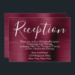 Invitación Recepción de la Boda Morada de Borgoña<br><div class="desc">Faux morado de Borgoña Cepillado Metalizado elegante tarjeta de recepción para una fiesta post boda. Esta tarjeta Cranberry Marsala Wedding Reception Card se puede personalizar para incluir tu mensaje y la dirección del fiesta de la recepción. La tarjeta de recepción forma parte de la colección de Bodas de Borgoña. Si...</div>