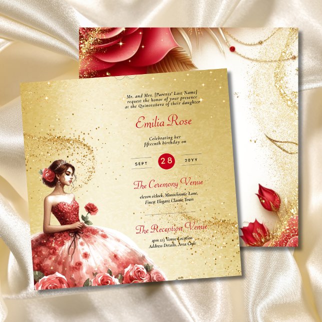 Invitación Recepción de la ceremonia de vestir de la quinceañ (Subido por el creador)