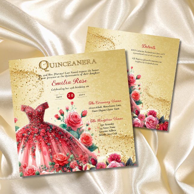 Invitación Recepción de la ceremonia de vestir de la quinceañ (Subido por el creador)