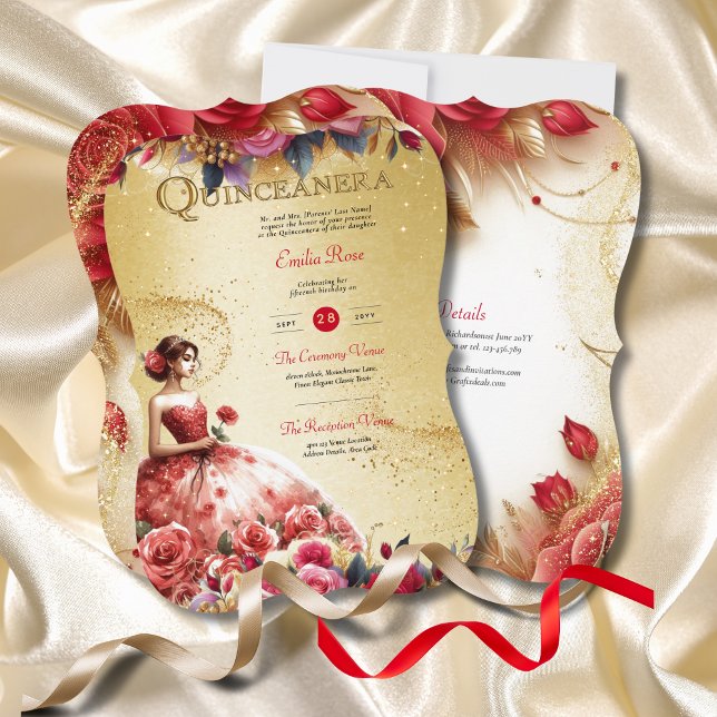 Invitación Recepción de la ceremonia de vestir de la quinceañ (Subido por el creador)