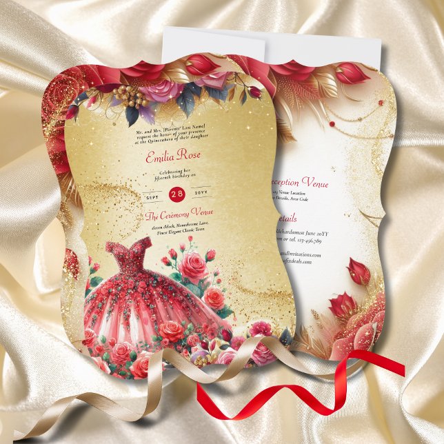 Invitación Recepción de la ceremonia de vestir de la quinceañ (Subido por el creador)