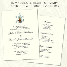 Invitación Recepción de la Cruz Marian de Boda de Marfil Cató