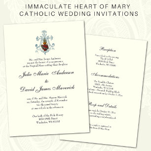 Invitación Recepción de la Cruz Marian de Boda de Marfil Cató