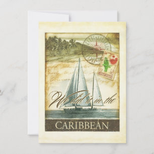Invitación Recepción de las Islas Caimán Retro Vintage