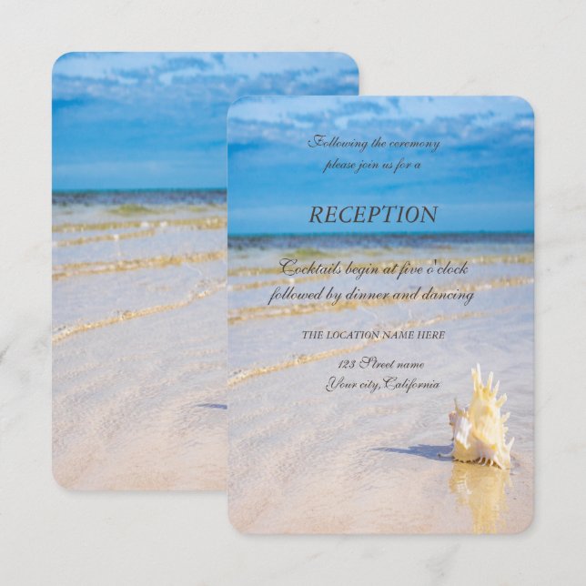 Invitación Recepción de las olas de playa (Anverso / Reverso)