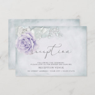 Invitación Recepción de Lilac y Rosas Blancas