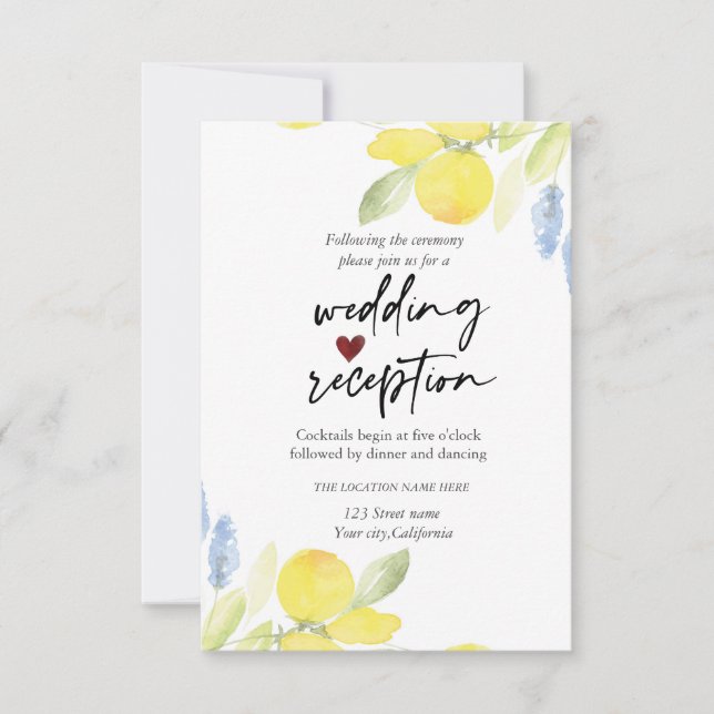 Invitación Recepción de Limones al Acuarela (Anverso)