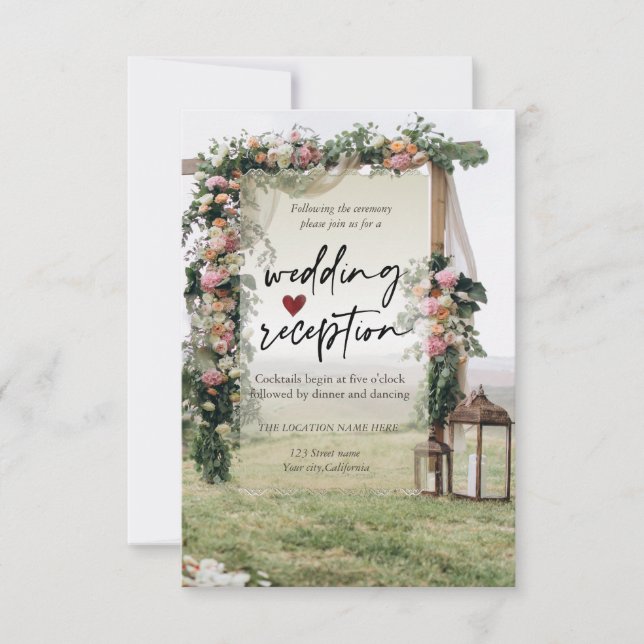 Invitación Recepción de Luces de Bodas en Enramada (Anverso)