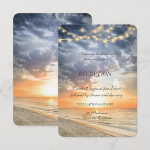 Invitación Recepción de luces de cuerda al amanecer en la pla