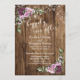 Invitación Recepción de Luces Florales Rústicas de Cuento de 