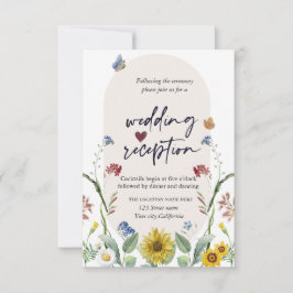 Invitación Recepción de mariposas de girasol silvestre