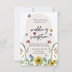 Invitación Recepción de mariposas de girasol silvestre