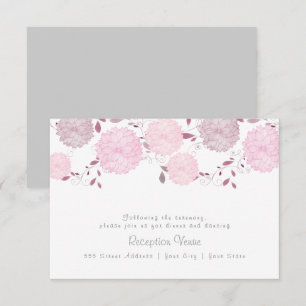 Invitación Recepción de mariposas y crisantemos rosas