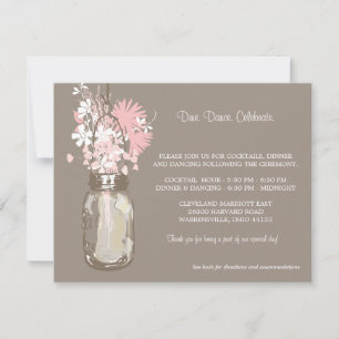 Invitación Recepción de Mason Jar & Wildflowers