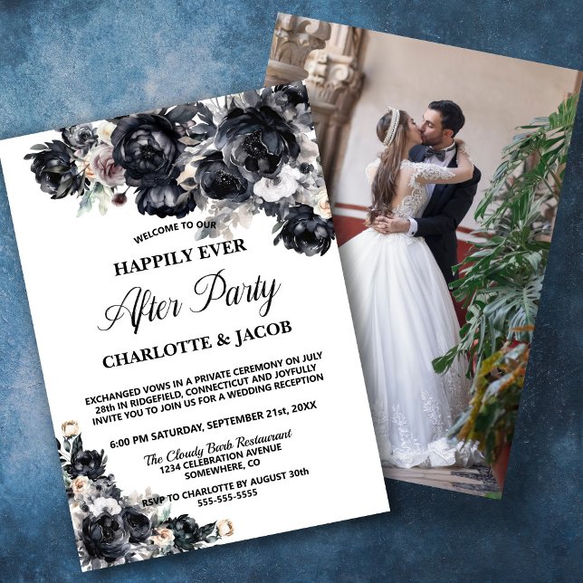 Invitación Recepción de matrimonio con foto de Elopement flor (Subido por el creador)